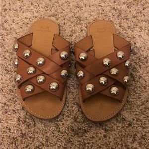 Marc Fisher Leather Studded Sandals